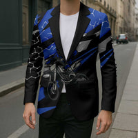 Personalized Extreme Motocross Blazer with Blue Rider – Dirt Bike Racing Design - Wonder Print Shop