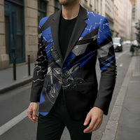 Personalized Extreme Motocross Blazer with Blue Rider – Dirt Bike Racing Design - Wonder Print Shop