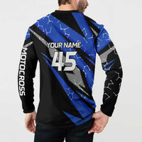 Personalized Extreme Motocross Button Sweatshirt with Blue Rider – Dirt Bike Racing Design - Wonder Print Shop