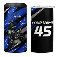 Personalized Extreme Motocross 4 in 1 Can Cooler Tumbler with Blue Rider – Dirt Bike Racing Design - Wonder Print Shop