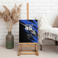 Personalized Extreme Motocross Canvas Wall Art with Blue Rider – Dirt Bike Racing Design - Wonder Print Shop