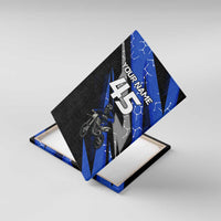 Personalized Extreme Motocross Canvas Wall Art with Blue Rider – Dirt Bike Racing Design - Wonder Print Shop