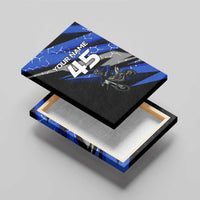 Personalized Extreme Motocross Canvas Wall Art with Blue Rider – Dirt Bike Racing Design - Wonder Print Shop