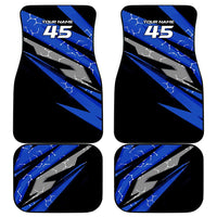 Personalized Extreme Motocross Car Mats with Blue Rider – Dirt Bike Racing Design - Wonder Print Shop