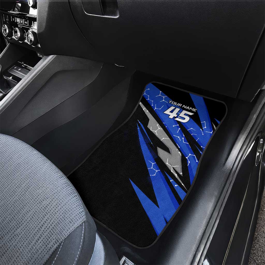 Personalized Extreme Motocross Car Mats with Blue Rider – Dirt Bike Racing Design - Wonder Print Shop