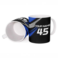 Personalized Extreme Motocross Ceramic Mug with Blue Rider – Dirt Bike Racing Design - Wonder Print Shop