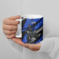 Personalized Extreme Motocross Ceramic Mug with Blue Rider – Dirt Bike Racing Design - Wonder Print Shop