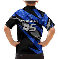 Personalized Extreme Motocross Family Matching Mermaid Dress and Hawaiian Shirt with Blue Rider – Dirt Bike Racing Design - Wonder Print Shop