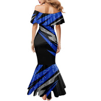 Personalized Extreme Motocross Family Matching Mermaid Dress and Hawaiian Shirt with Blue Rider – Dirt Bike Racing Design - Wonder Print Shop