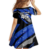 Personalized Extreme Motocross Family Matching Off Shoulder Maxi Dress and Hawaiian Shirt with Blue Rider – Dirt Bike Racing Design - Wonder Print Shop