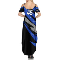 Personalized Extreme Motocross Family Matching Summer Maxi Dress and Hawaiian Shirt with Blue Rider – Dirt Bike Racing Design - Wonder Print Shop