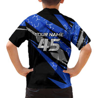 Personalized Extreme Motocross Family Matching Tank Maxi Dress and Hawaiian Shirt with Blue Rider – Dirt Bike Racing Design - Wonder Print Shop