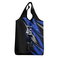 Personalized Extreme Motocross Grocery Bag with Blue Rider – Dirt Bike Racing Design - Wonder Print Shop