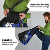 Personalized Extreme Motocross Grocery Bag with Blue Rider – Dirt Bike Racing Design - Wonder Print Shop