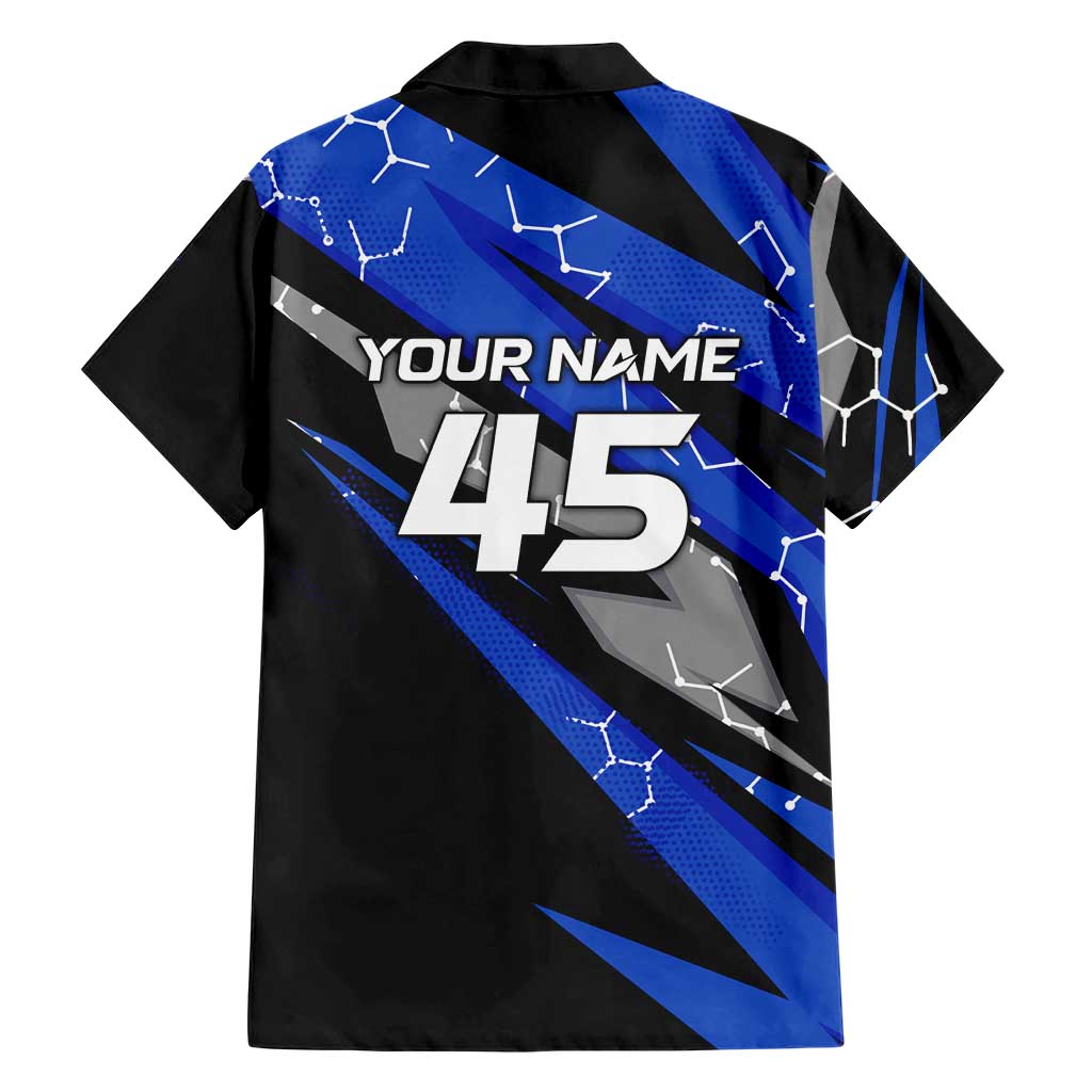 Personalized Extreme Motocross Hawaiian Shirt with Blue Rider – Dirt Bike Racing Design - Wonder Print Shop