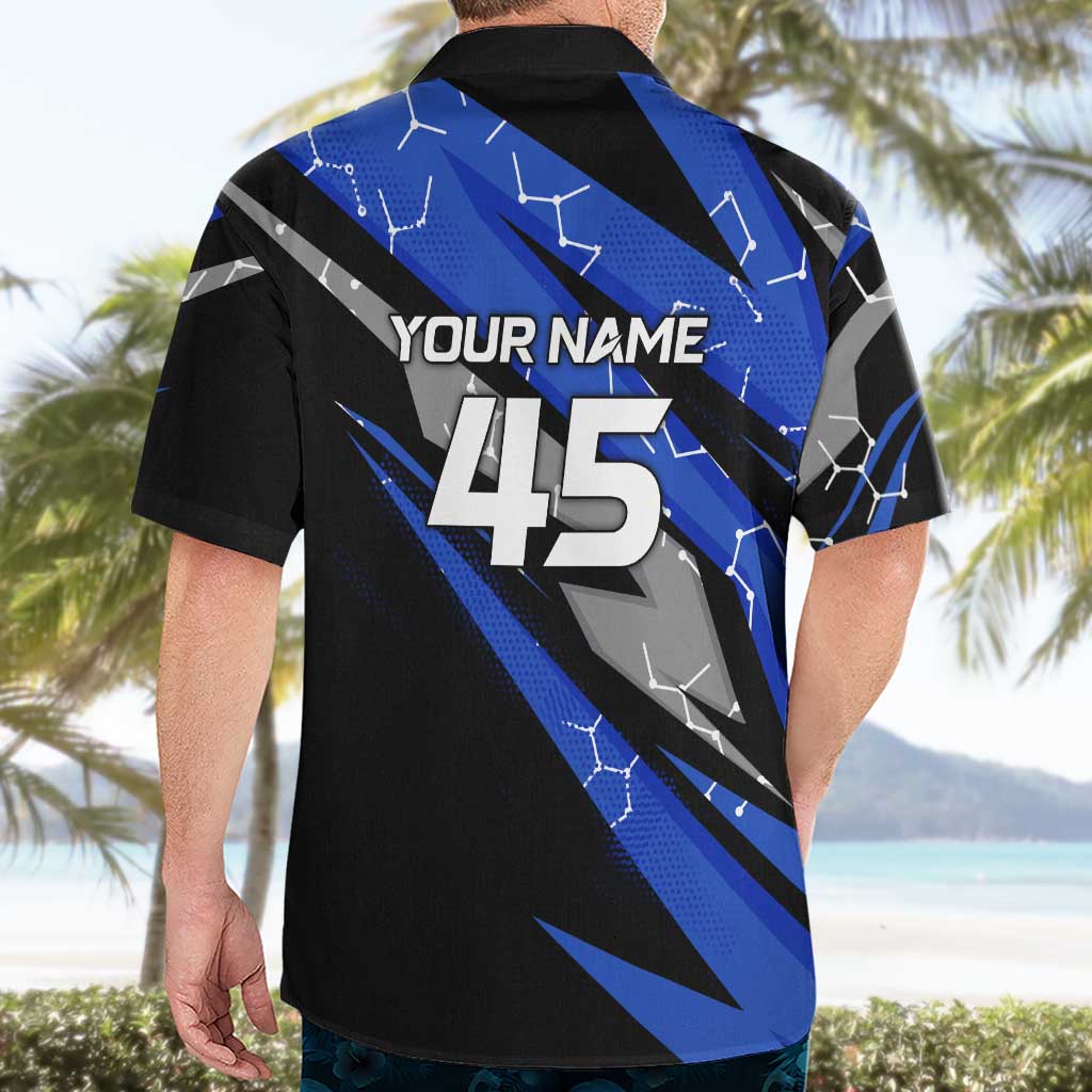 Personalized Extreme Motocross Hawaiian Shirt with Blue Rider – Dirt Bike Racing Design - Wonder Print Shop