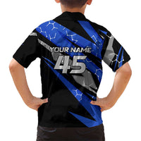 Personalized Extreme Motocross Hawaiian Shirt with Blue Rider – Dirt Bike Racing Design - Wonder Print Shop