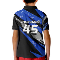 Personalized Extreme Motocross Kid Polo Shirt with Blue Rider – Dirt Bike Racing Design - Wonder Print Shop