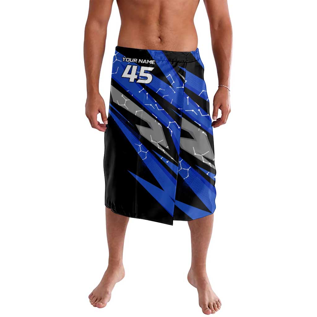 Personalized Extreme Motocross Lavalava with Blue Rider – Dirt Bike Racing Design - Wonder Print Shop
