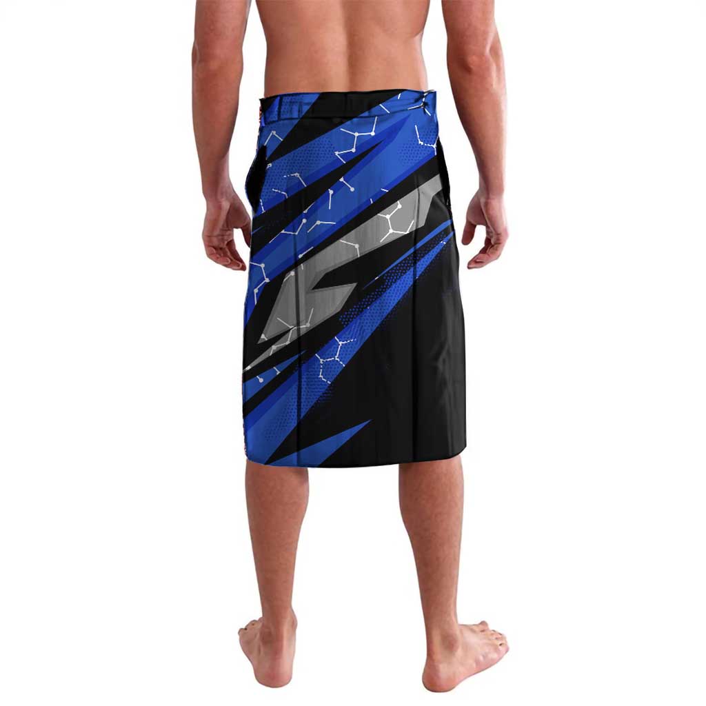 Personalized Extreme Motocross Lavalava with Blue Rider – Dirt Bike Racing Design - Wonder Print Shop