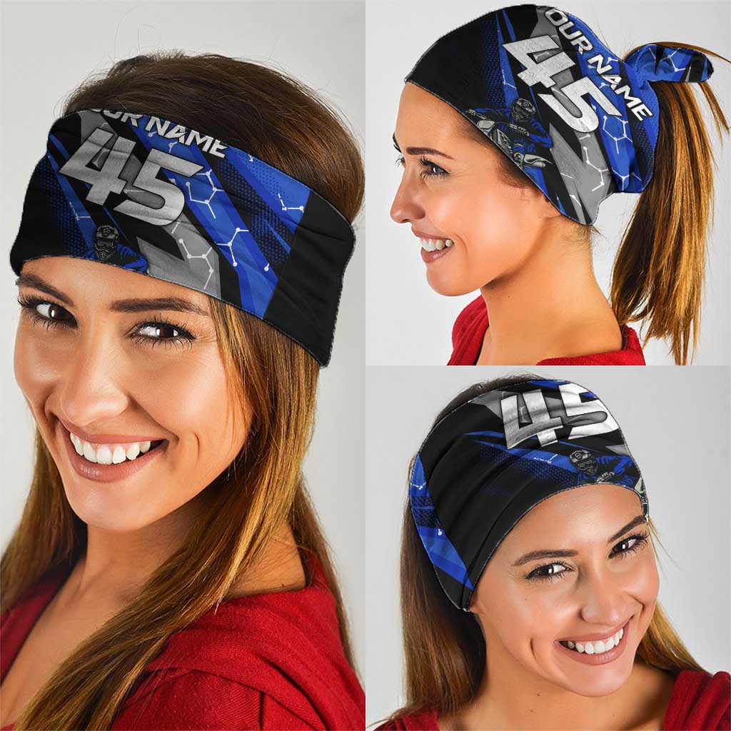 Personalized Extreme Motocross Neck Gaiter with Blue Rider – Dirt Bike Racing Design - Wonder Print Shop