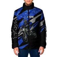 Personalized Extreme Motocross Padded Jacket with Blue Rider – Dirt Bike Racing Design - Wonder Print Shop