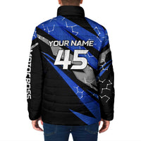 Personalized Extreme Motocross Padded Jacket with Blue Rider – Dirt Bike Racing Design - Wonder Print Shop