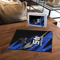 Personalized Extreme Motocross Puzzle with Blue Rider – Dirt Bike Racing Design - Wonder Print Shop