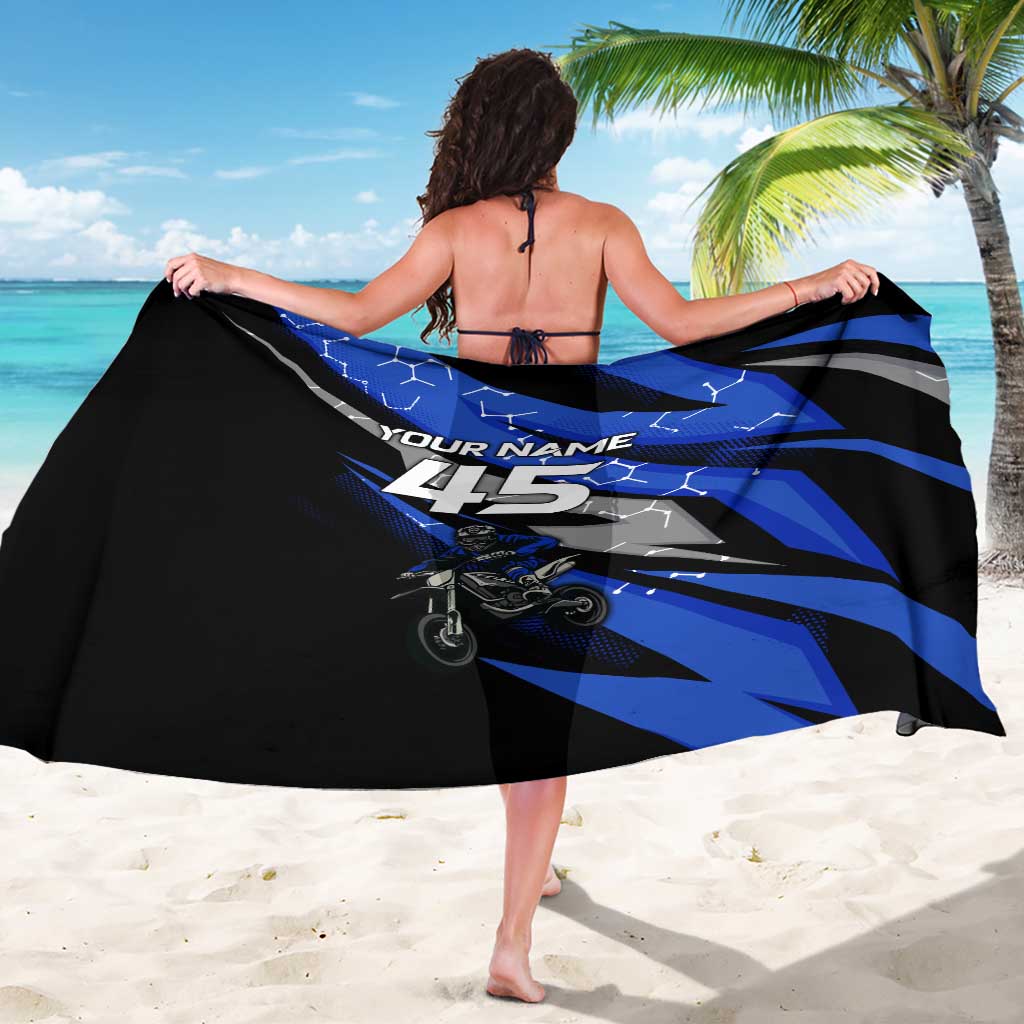 Personalized Extreme Motocross Sarong with Blue Rider – Dirt Bike Racing Design - Wonder Print Shop