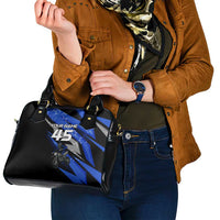Personalized Extreme Motocross Shoulder Handbag with Blue Rider – Dirt Bike Racing Design - Wonder Print Shop