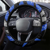 Extreme Motocross Steering Wheel Cover with Blue Rider – Dirt Bike Racing Design - Wonder Print Shop