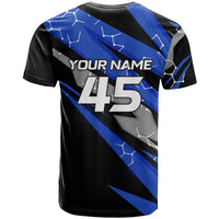 Personalized Extreme Motocross T Shirt with Blue Rider – Dirt Bike Racing Design - Wonder Print Shop