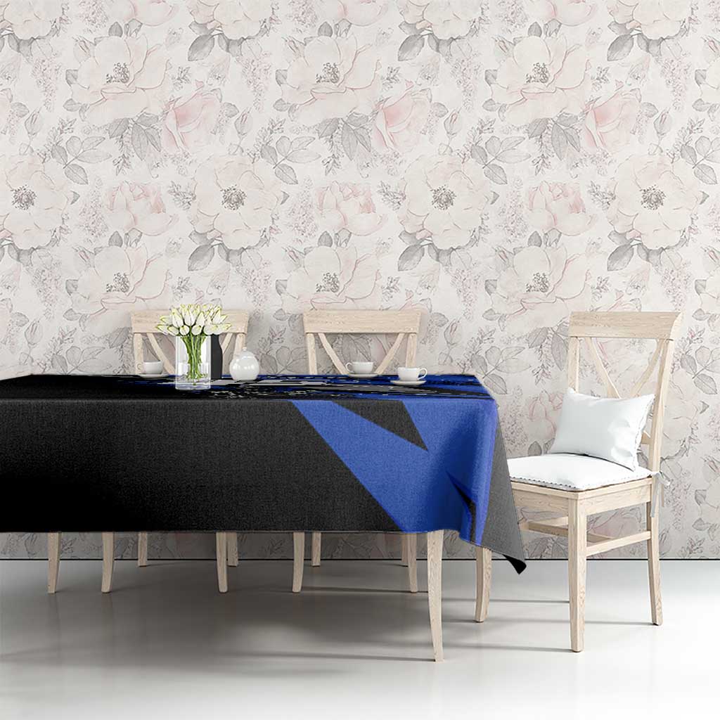 Personalized Extreme Motocross Tablecloth with Blue Rider – Dirt Bike Racing Design - Wonder Print Shop