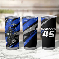 Personalized Extreme Motocross Tumbler Cup with Blue Rider – Dirt Bike Racing Design - Wonder Print Shop