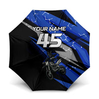 Personalized Extreme Motocross Umbrella with Blue Rider – Dirt Bike Racing Design - Wonder Print Shop