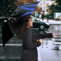 Personalized Extreme Motocross Umbrella with Blue Rider – Dirt Bike Racing Design - Wonder Print Shop