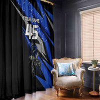 Personalized Extreme Motocross Window Curtain with Blue Rider – Dirt Bike Racing Design - Wonder Print Shop