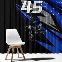 Personalized Extreme Motocross Window Curtain with Blue Rider – Dirt Bike Racing Design - Wonder Print Shop