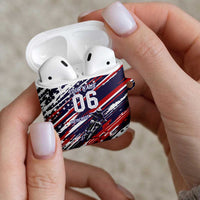 Personalized Patriotic Motocross AirPods Case with USA Flag Colors – Dirt Bike Racing Design - Wonder Print Shop