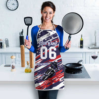 Personalized Patriotic Motocross Apron with USA Flag Colors – Dirt Bike Racing Design - Wonder Print Shop