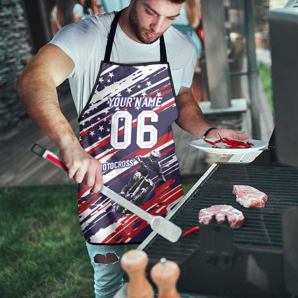 Personalized Patriotic Motocross Apron with USA Flag Colors – Dirt Bike Racing Design - Wonder Print Shop