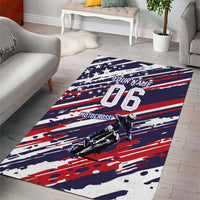 Personalized Patriotic Motocross Area Rug with USA Flag Colors – Dirt Bike Racing Design - Wonder Print Shop