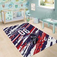 Personalized Patriotic Motocross Area Rug with USA Flag Colors – Dirt Bike Racing Design - Wonder Print Shop
