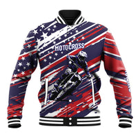 Personalized Patriotic Motocross Baseball Jacket with USA Flag Colors – Dirt Bike Racing Design - Wonder Print Shop