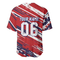 Personalized Patriotic Motocross Baseball Jersey with USA Flag Colors – Dirt Bike Racing Design - Wonder Print Shop