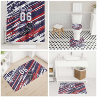 Personalized Patriotic Motocross Bathroom Set with USA Flag Colors – Dirt Bike Racing Design - Wonder Print Shop
