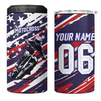 Personalized Patriotic Motocross 4 in 1 Can Cooler Tumbler with USA Flag Colors – Dirt Bike Racing Design - Wonder Print Shop