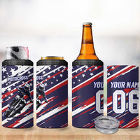 Personalized Patriotic Motocross 4 in 1 Can Cooler Tumbler with USA Flag Colors – Dirt Bike Racing Design - Wonder Print Shop