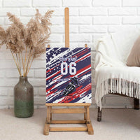 Personalized Patriotic Motocross Canvas Wall Art with USA Flag Colors – Dirt Bike Racing Design - Wonder Print Shop