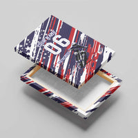 Personalized Patriotic Motocross Canvas Wall Art with USA Flag Colors – Dirt Bike Racing Design - Wonder Print Shop